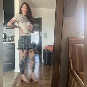 Caslon Lambswool Women’s Short Sleeve Sweater Large Turtleneck Scandinavian